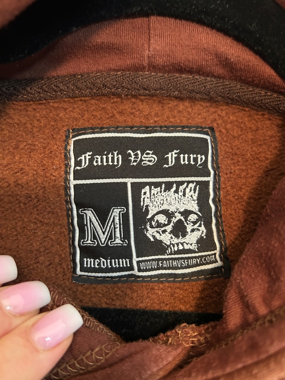 Faith VS Fury Brown Hell’s Symphony Hoodie - Picture 3 of 7